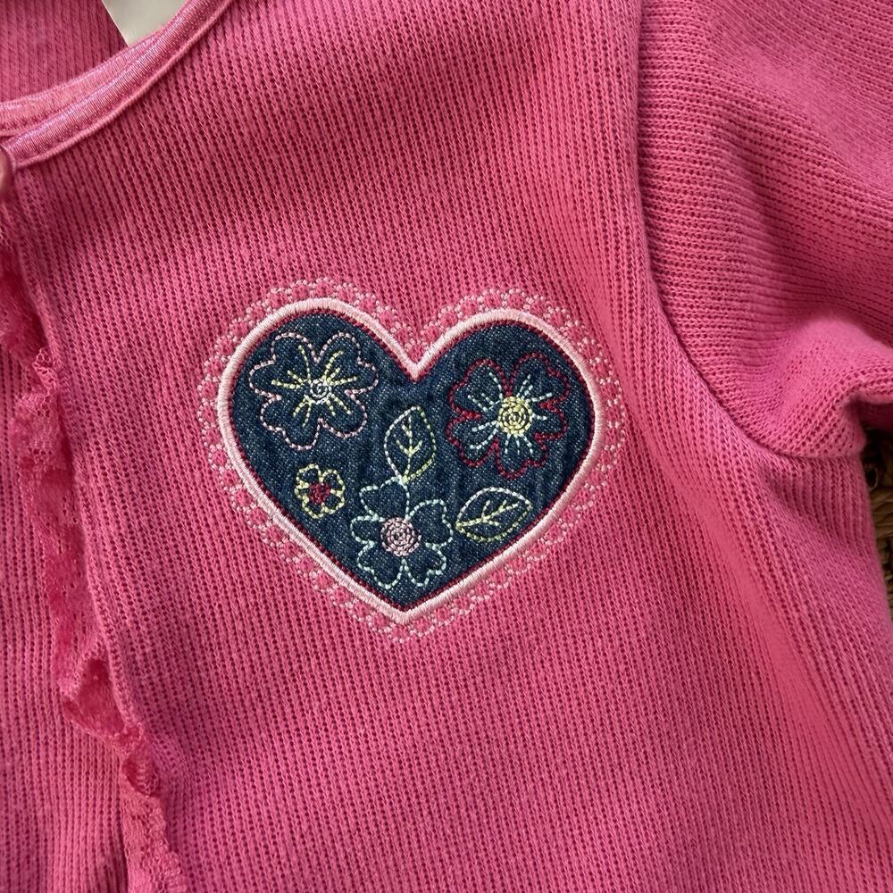 Vintage Kid’s Headquarters Girl’s Pink Sweater Top Size 6 With Embroidery Heart - Picture 8 of 11